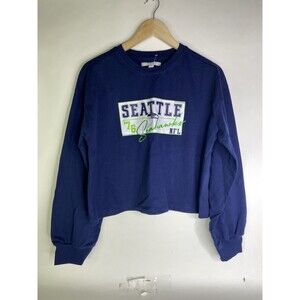 Wear By Erin Andrews Seattle Seahawks NFL Long Sleeve Crop Shirt Top Womens M